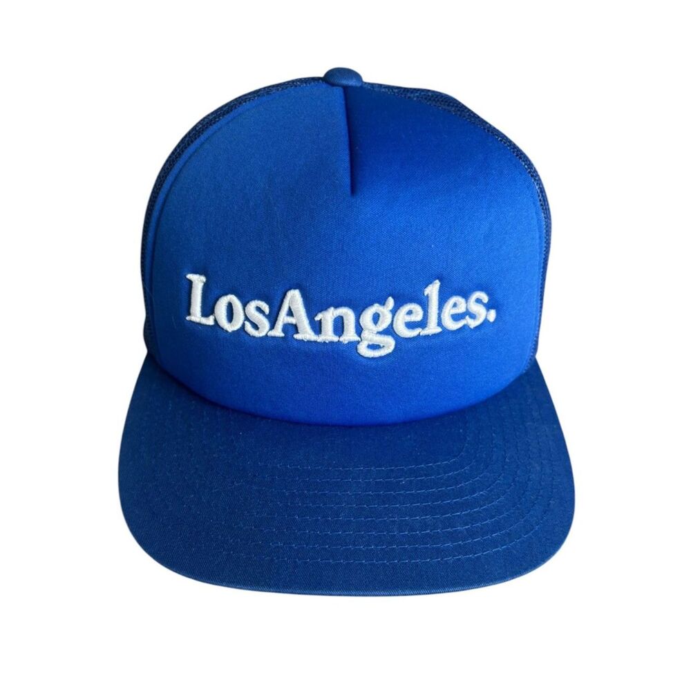 Maison Article Men's Los Angeles LA Blue Mesh Back Snapback Flatbill Hat OS